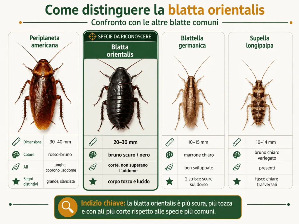 confronto specie di blatta
